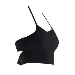 🖤 NASTY GAL Black Halter Tie Crop Top 🖤